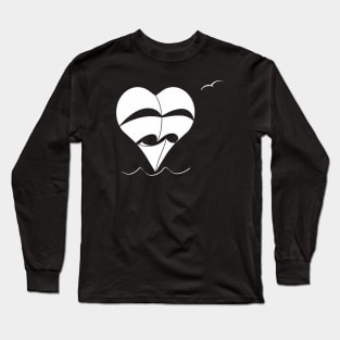 Lonely Heart-Sailboat (white sails) Long Sleeve T-Shirt